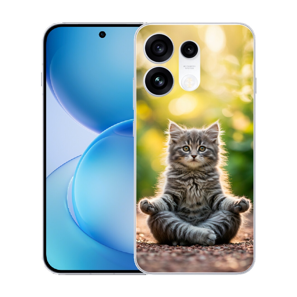 Gélový kryt mmCase na Oppo Reno 16 Pro 5G - meditujúce mačiatko