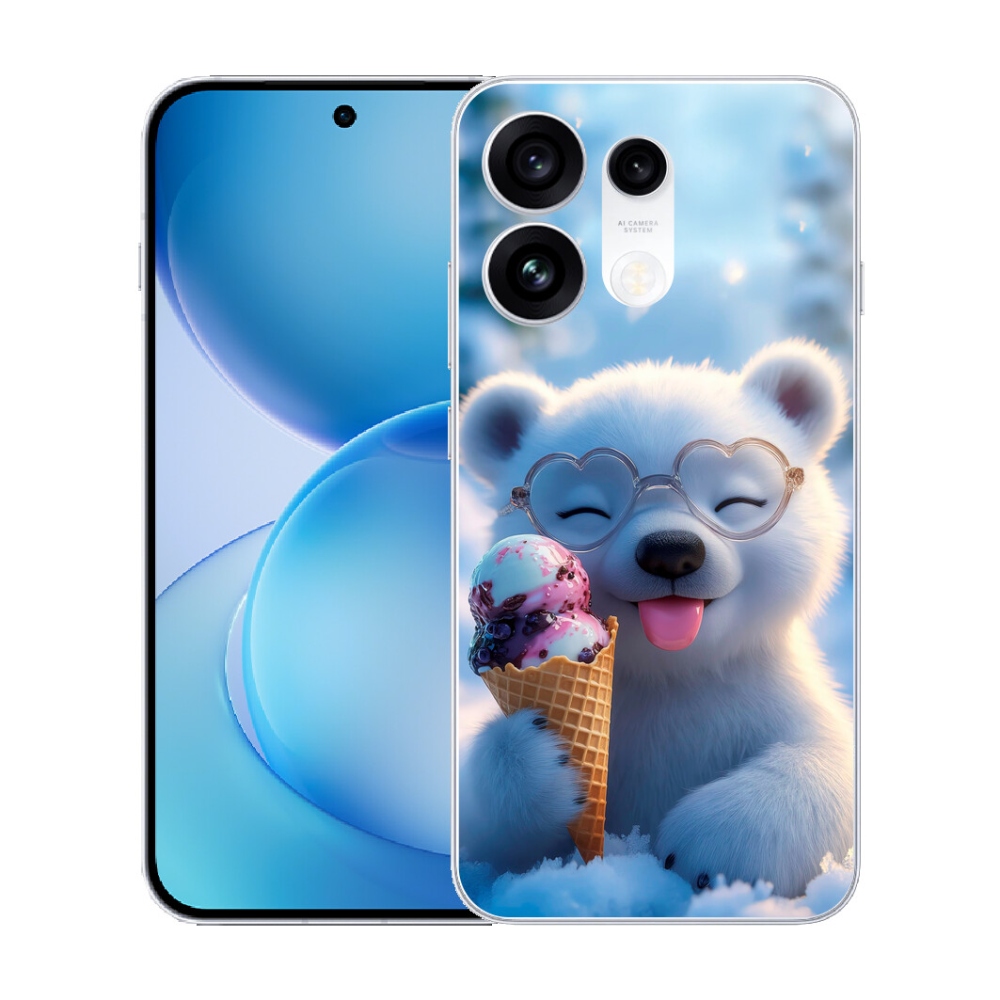 Gélový kryt mmCase na Oppo Reno 16 Pro 5G - medvedík so zmrzlinou