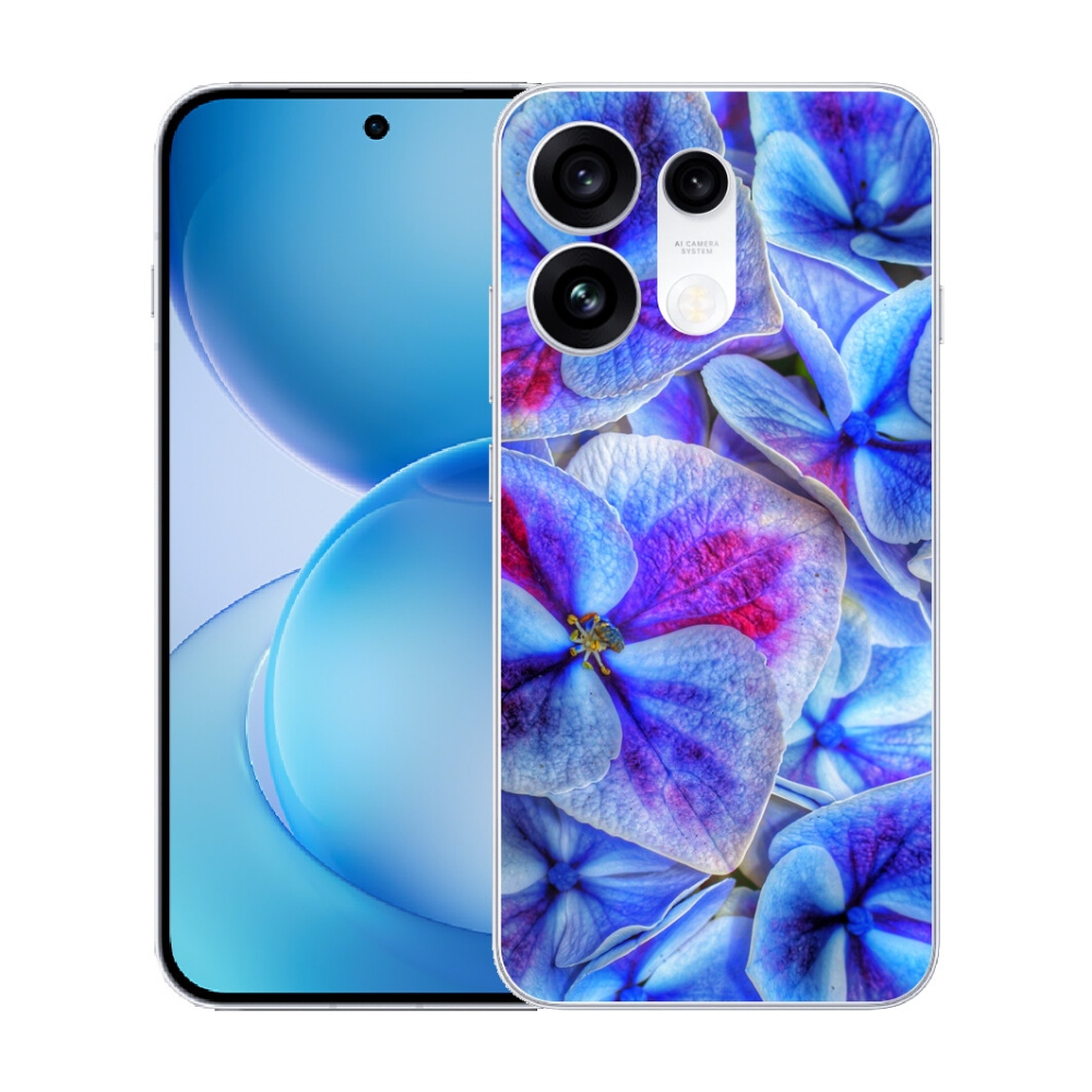 Gélový kryt mmCase na Oppo Reno 16 Pro 5G - modré kvety 1