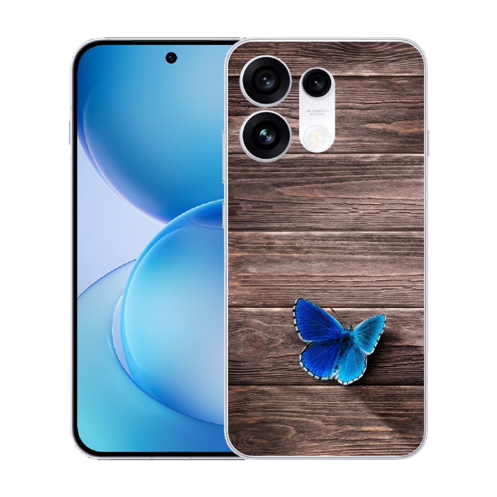 Gélový kryt mmCase na Oppo Reno 16 Pro 5G - modrý motýľ 1