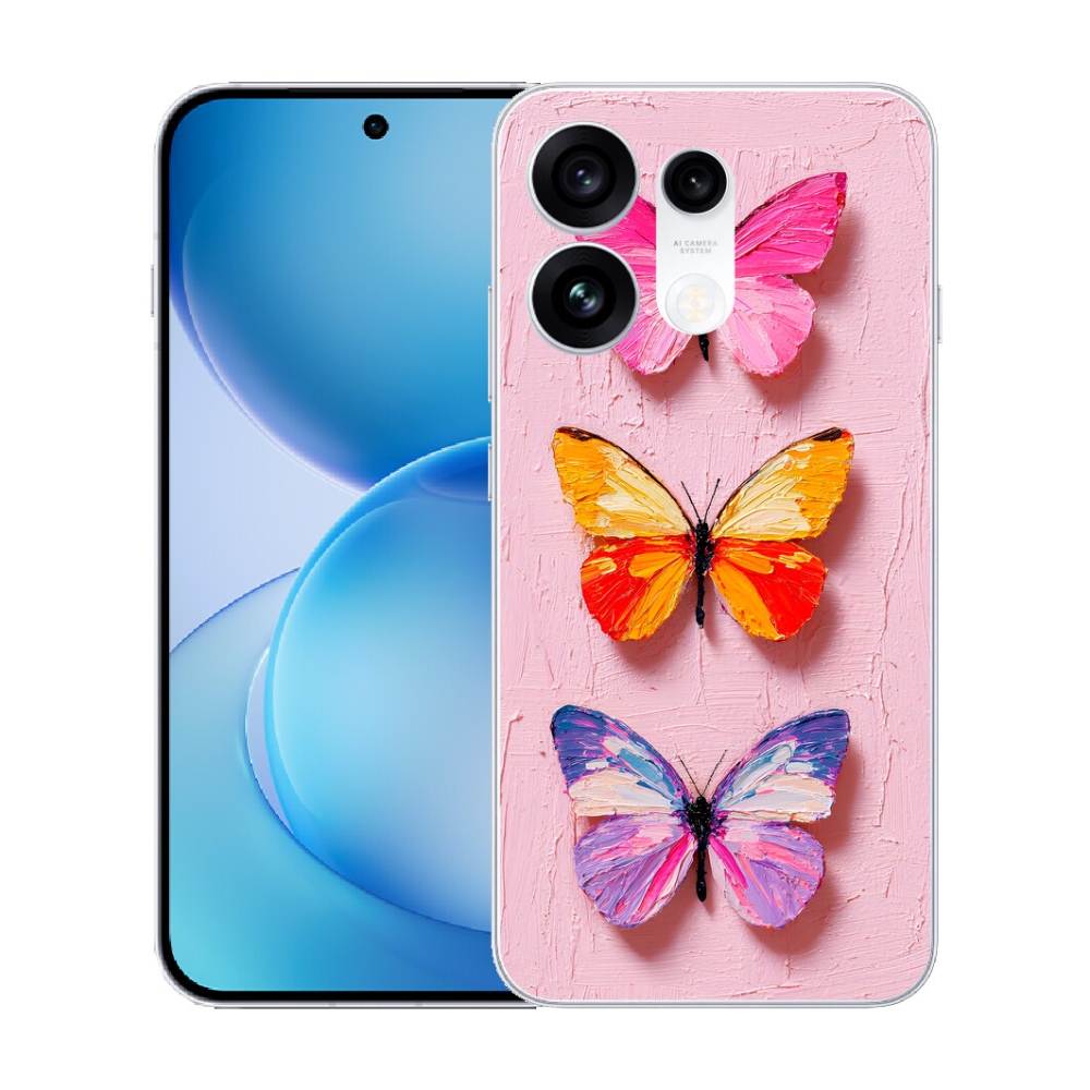 Gélový kryt mmCase na Oppo Reno 16 Pro 5G - motýlia trojica