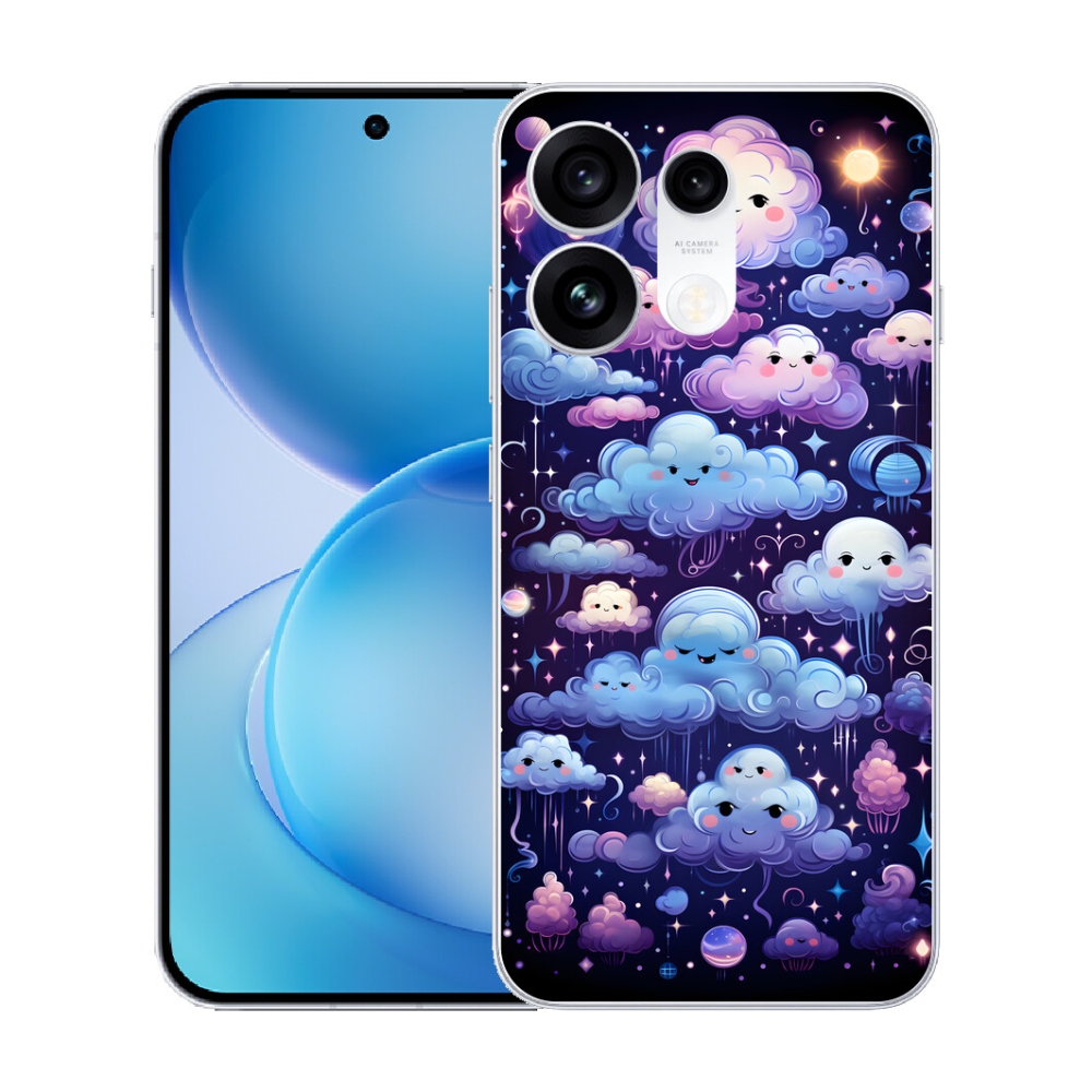 Gélový kryt mmCase na Oppo Reno 16 Pro 5G - mráčiky