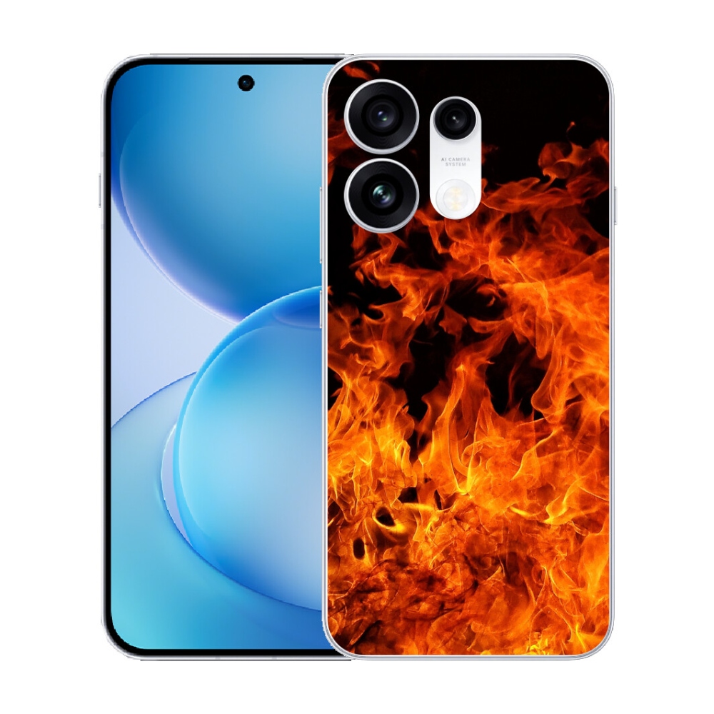 Gélový kryt mmCase na Oppo Reno 16 Pro 5G - muzikant a oheň
