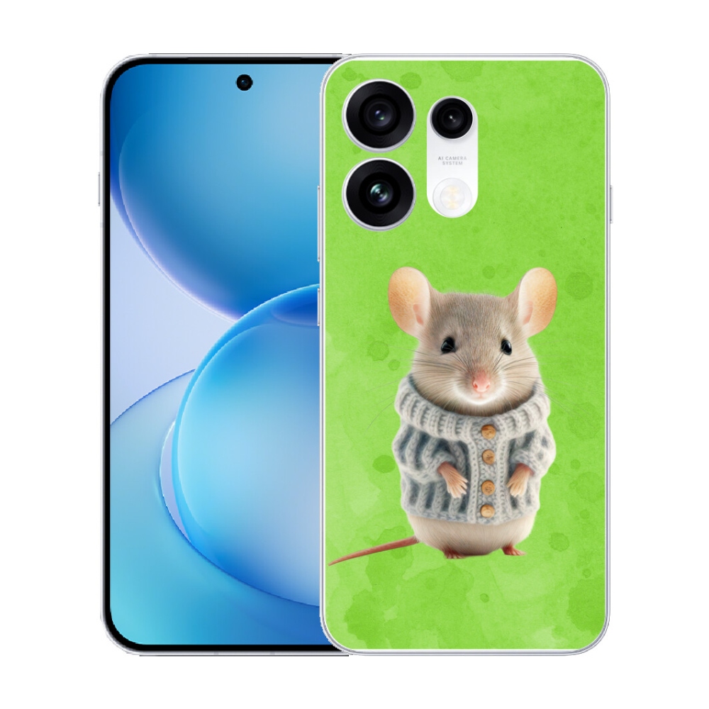 Gélový kryt mmCase na Oppo Reno 16 Pro 5G - myška vo svetri