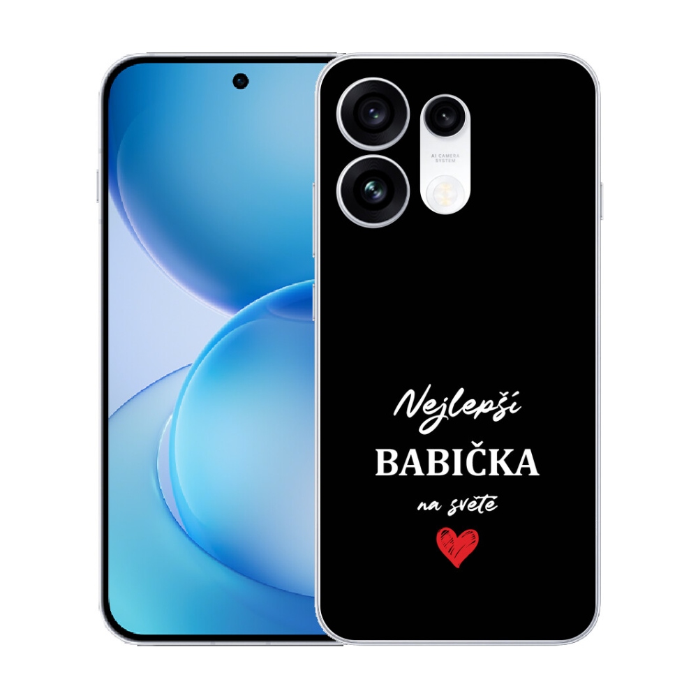 Gélový kryt mmCase na Oppo Reno 16 Pro 5G - najlepšia babička 1 čierne pozadie