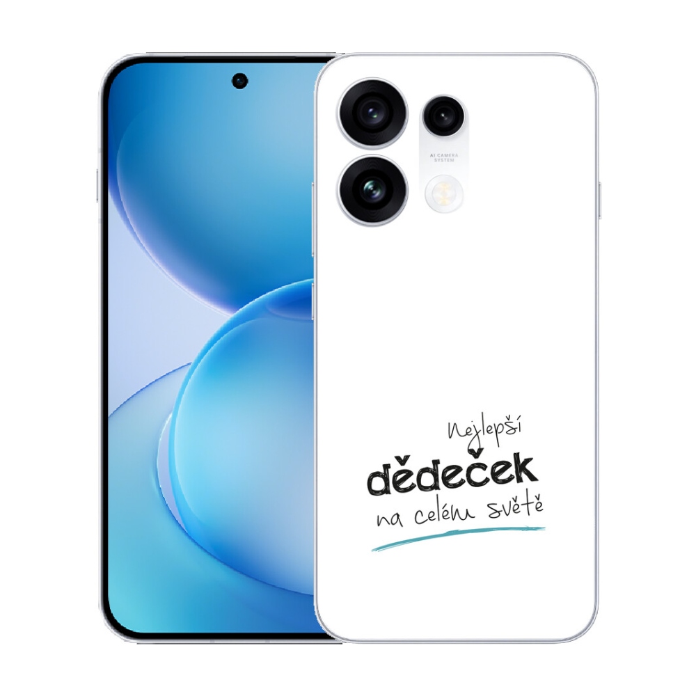 Gélový kryt mmCase na Oppo Reno 16 Pro 5G - najlepší dedko 3 biele pozadie