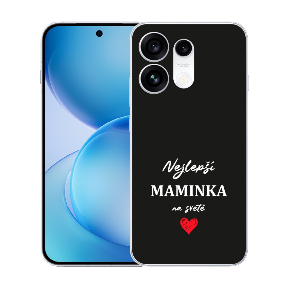 Gélový kryt mmCase na Oppo Reno 16 Pro 5G - najlepšia mamička 1 čierne pozadie