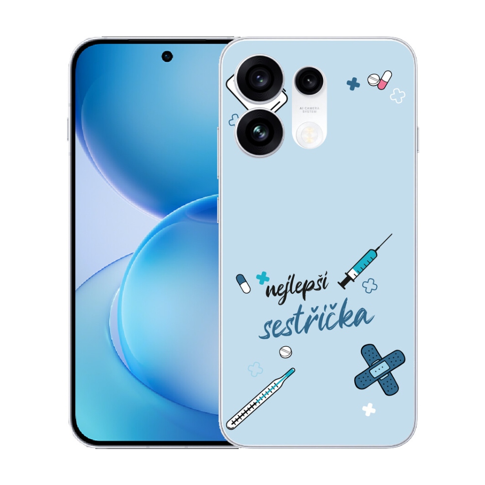 Gélový kryt mmCase na Oppo Reno 16 Pro 5G - najlepšia sestrička modré pozadie