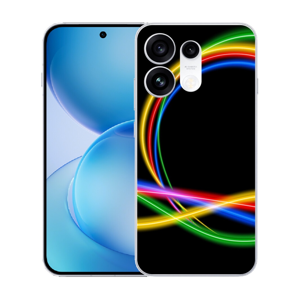 Gélový kryt mmCase na Oppo Reno 16 Pro 5G - neónové kruhy