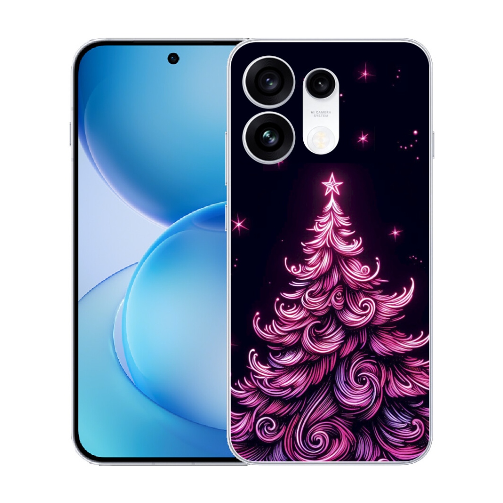 Gélový kryt mmCase na Oppo Reno 16 Pro 5G - neónový vianočný stromček 2