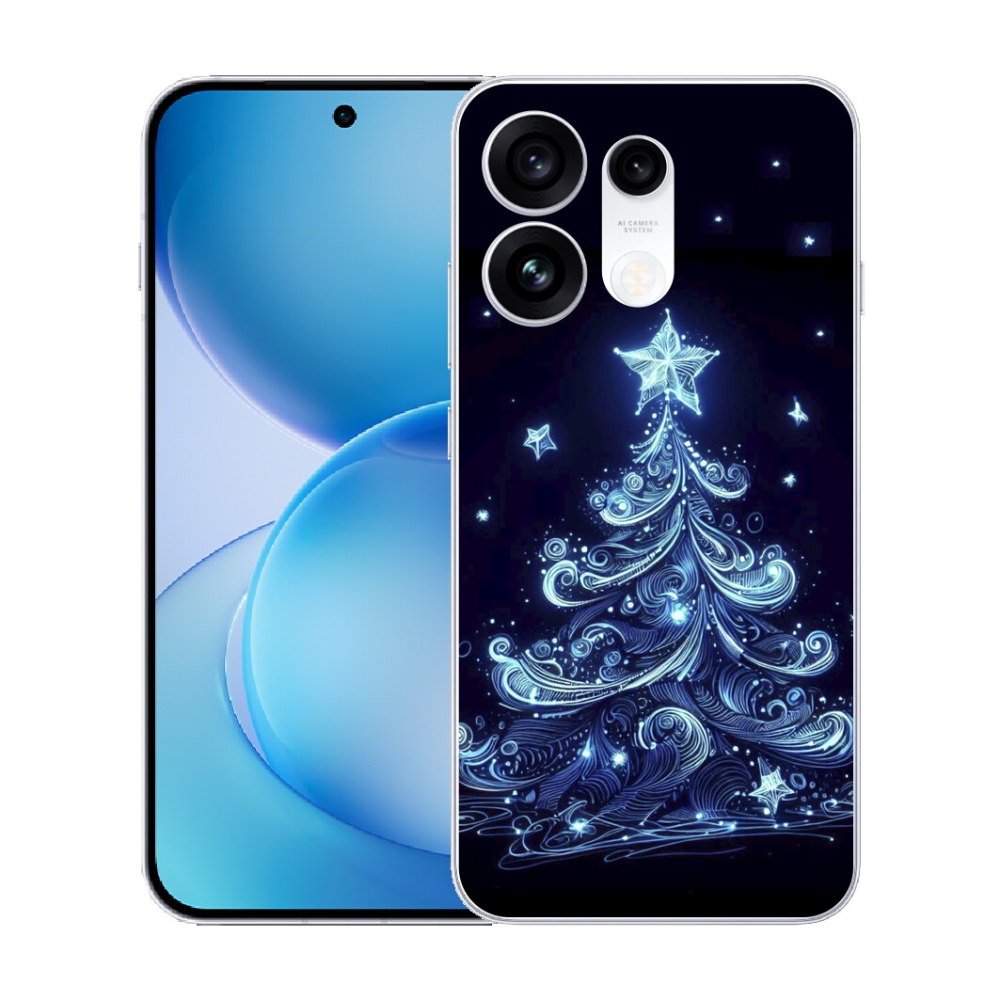 Gélový kryt mmCase na Oppo Reno 16 Pro 5G - neónový vianočný stromček 4