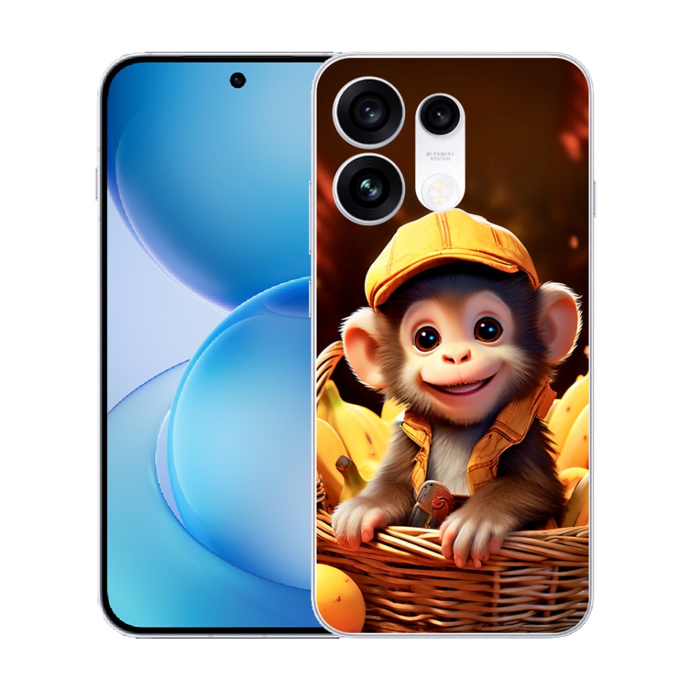 Gélový kryt mmCase na Oppo Reno 16 Pro 5G - opice v košíku