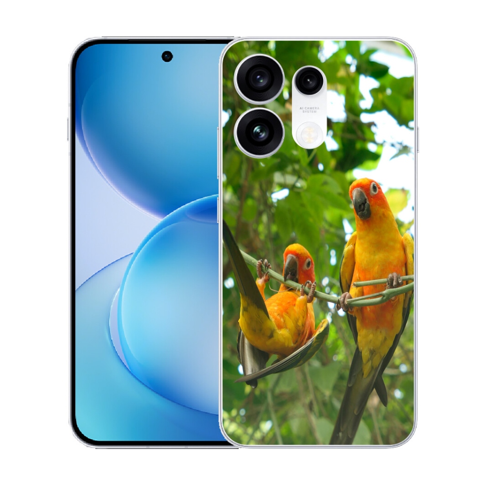 Gélový kryt mmCase na Oppo Reno 16 Pro 5G - papagáje aratingy