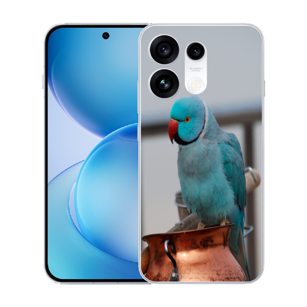 Gélový kryt mmCase na Oppo Reno 16 Pro 5G - papagáj alexander modrý