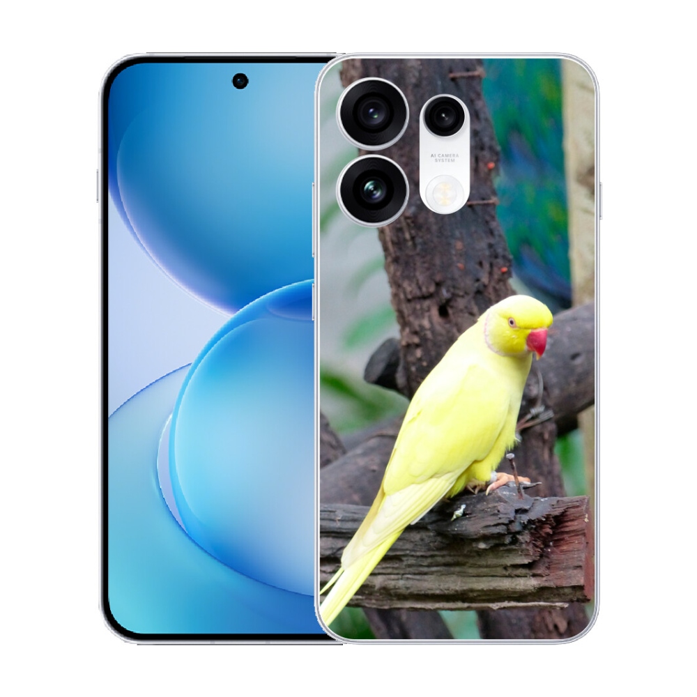 Gélový kryt mmCase na Oppo Reno 16 Pro 5G - papagáj alexander žltý