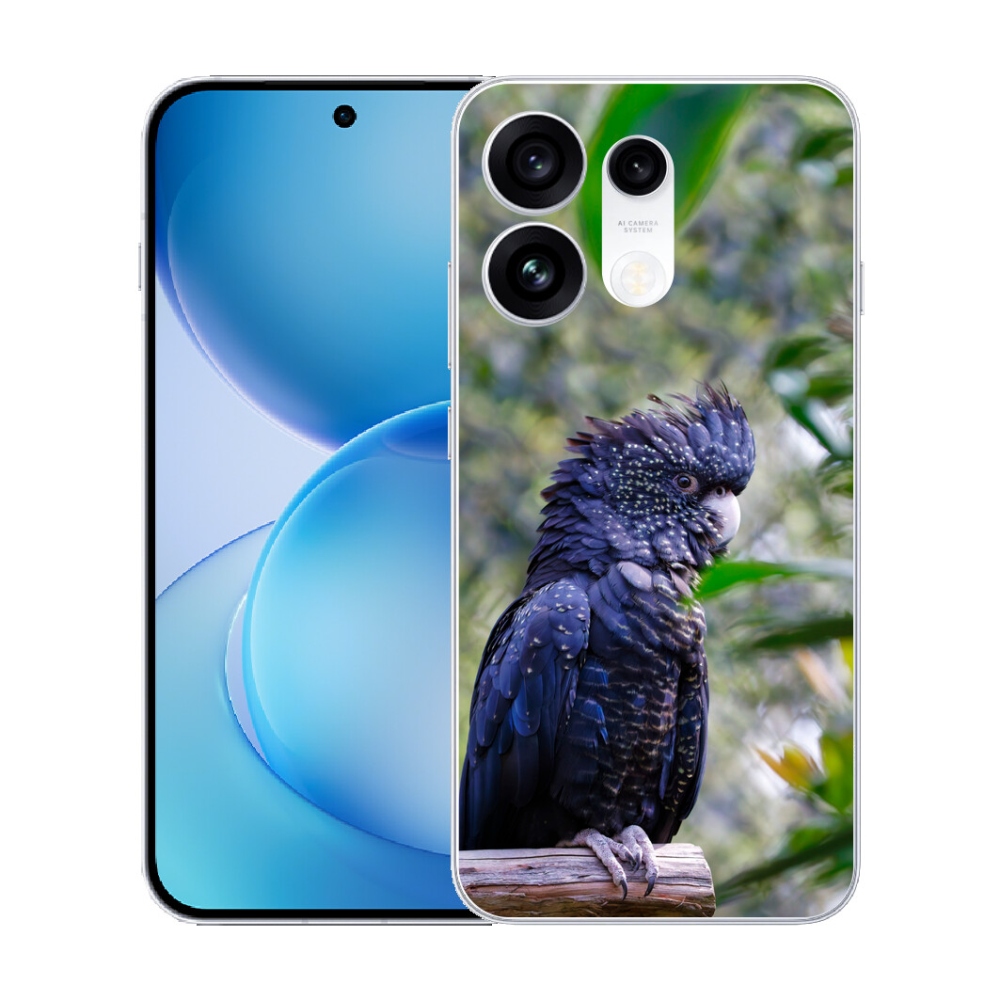 Gélový kryt mmCase na Oppo Reno 16 Pro 5G - papagáj kakadu čierny