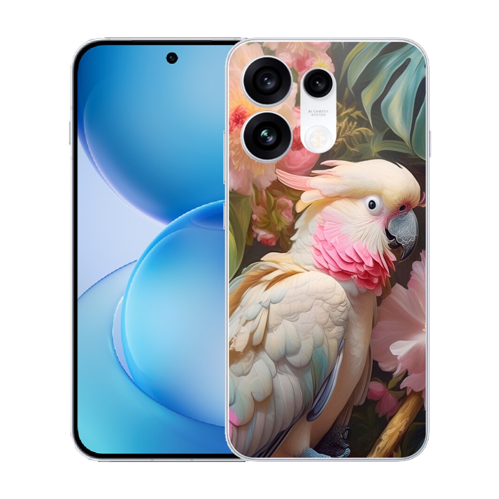 Gélový kryt mmCase na Oppo Reno 16 Pro 5G - papagáj kakadu ružový 2