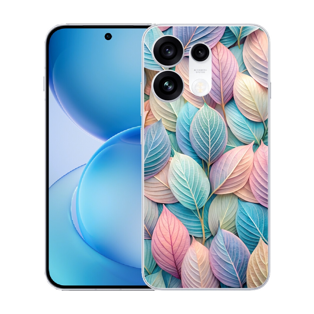 Gélový kryt mmCase na Oppo Reno 16 Pro 5G - pastelové listy