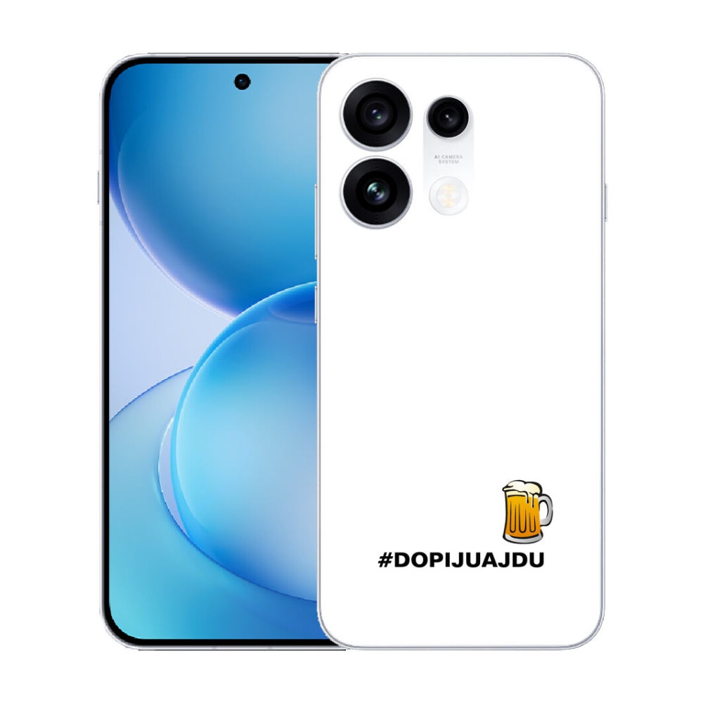 Gélový kryt mmCase na Oppo Reno 16 Pro 5G - pivný motív 1 biele pozadie