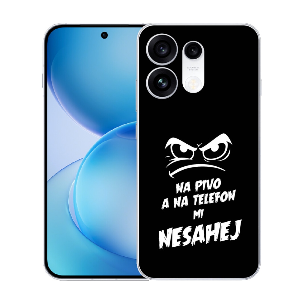 Gélový kryt mmCase na Oppo Reno 16 Pro 5G - pivný motív 2 čierne pozadie