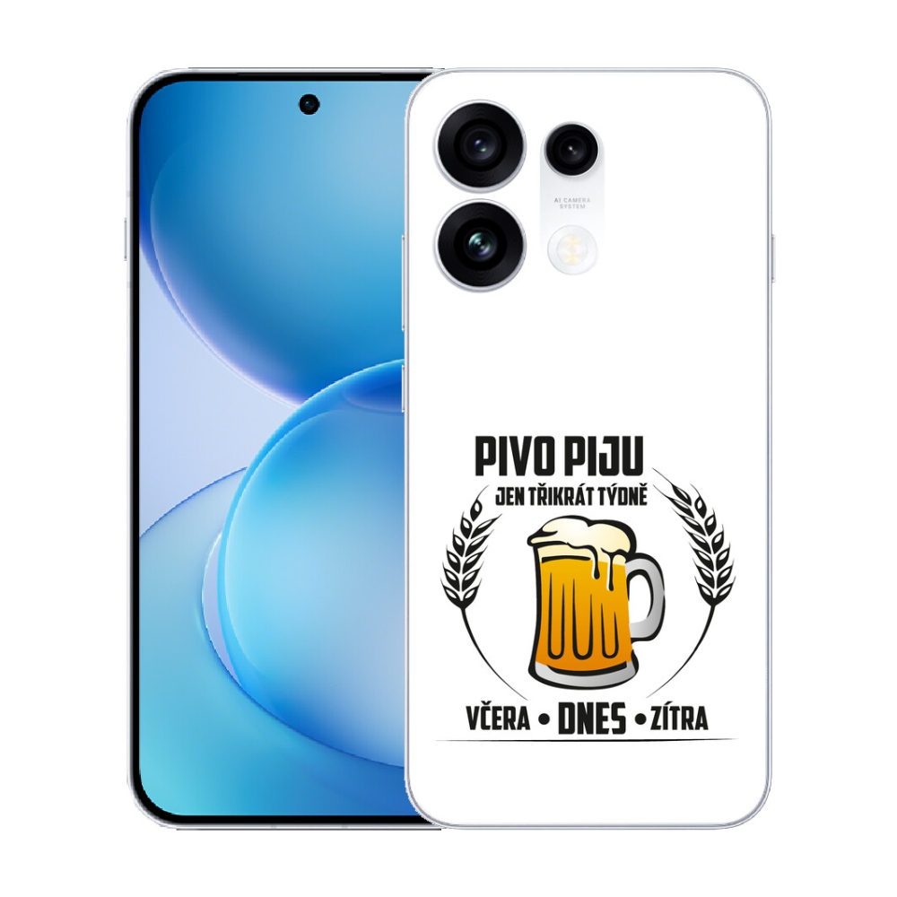 Gélový kryt mmCase na Oppo Reno 16 Pro 5G - pivný motív biele pozadie