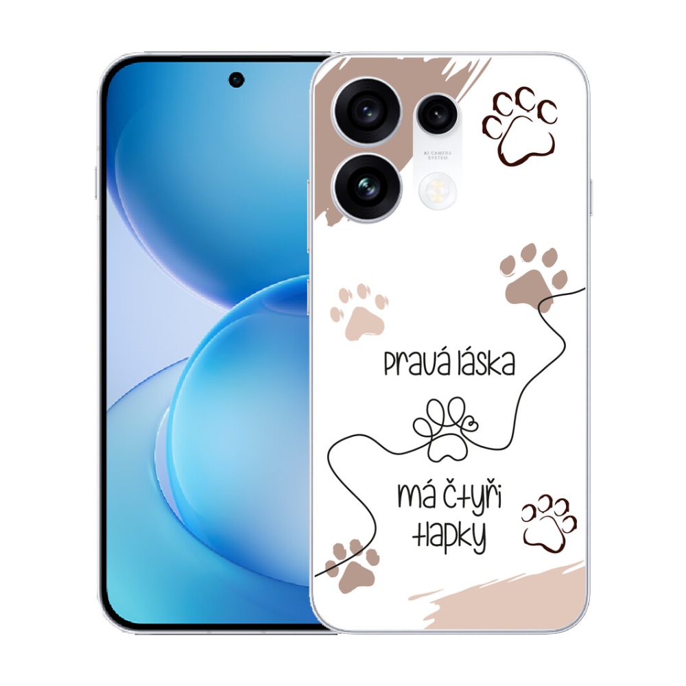 Gélový kryt mmCase na Oppo Reno 16 Pro 5G - psí motív 1 biele pozadie