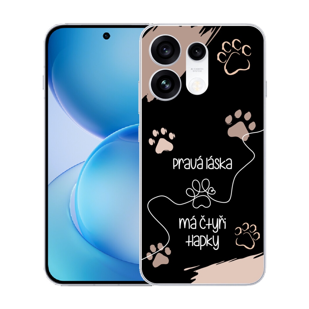Gélový kryt mmCase na Oppo Reno 16 Pro 5G - psí motív 1 čierne pozadie
