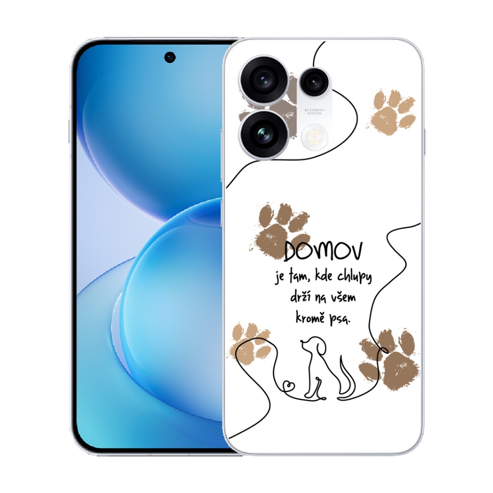 Gélový kryt mmCase na Oppo Reno 16 Pro 5G - psí motív biele pozadie