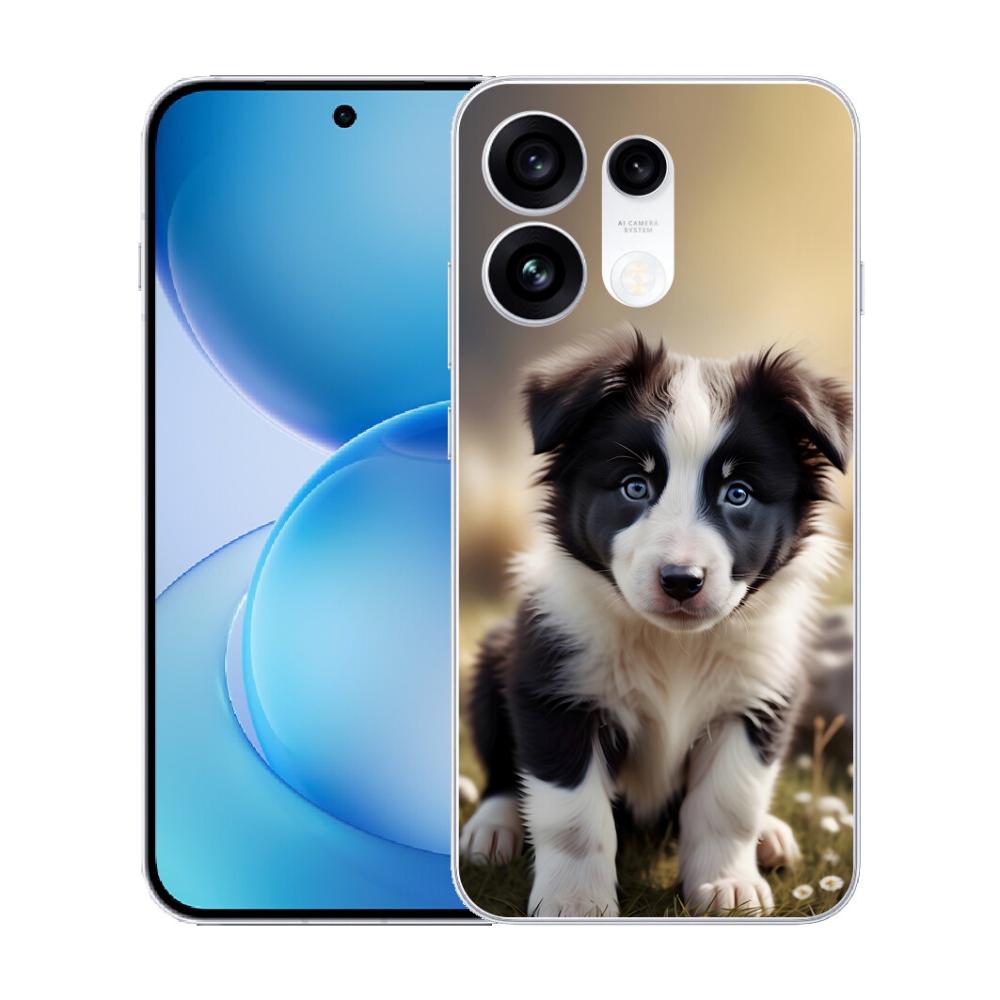 Gélový kryt mmCase na Oppo Reno 16 Pro 5G - roztomilá border kólia