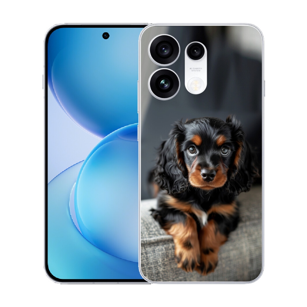 Gélový kryt mmCase na Oppo Reno 16 Pro 5G - roztomilý dlhosrstý jazvečík