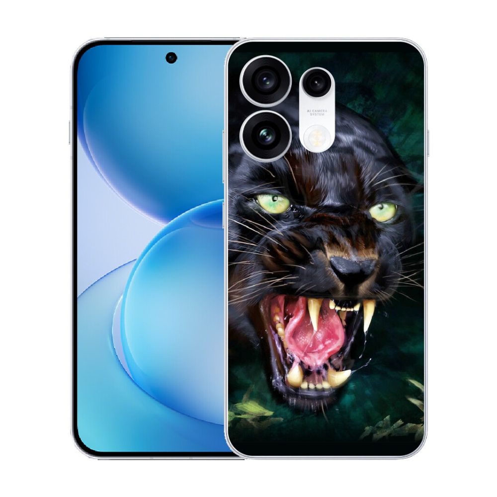 Gélový kryt mmCase na Oppo Reno 16 Pro 5G - rozzúrený čierny panter
