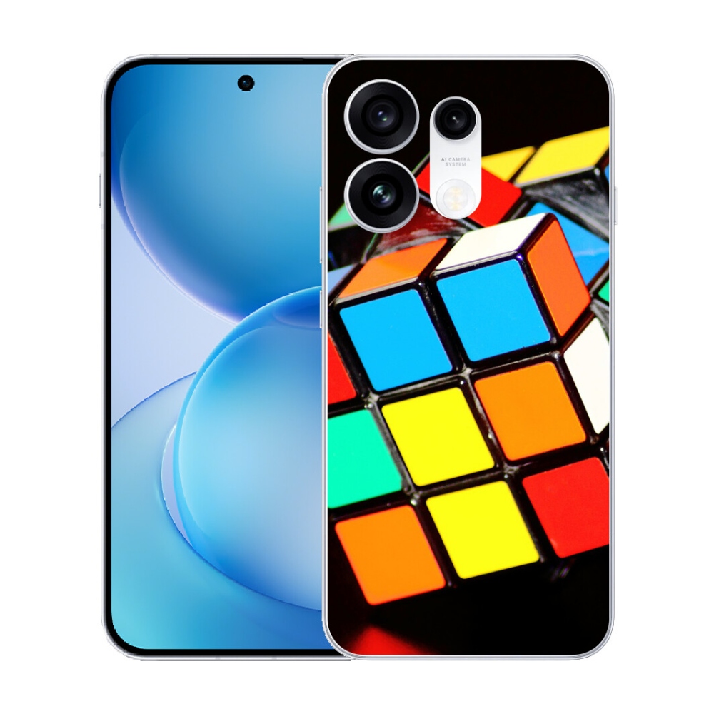 Gélový kryt mmCase na Oppo Reno 16 Pro 5G - rubikova kocka
