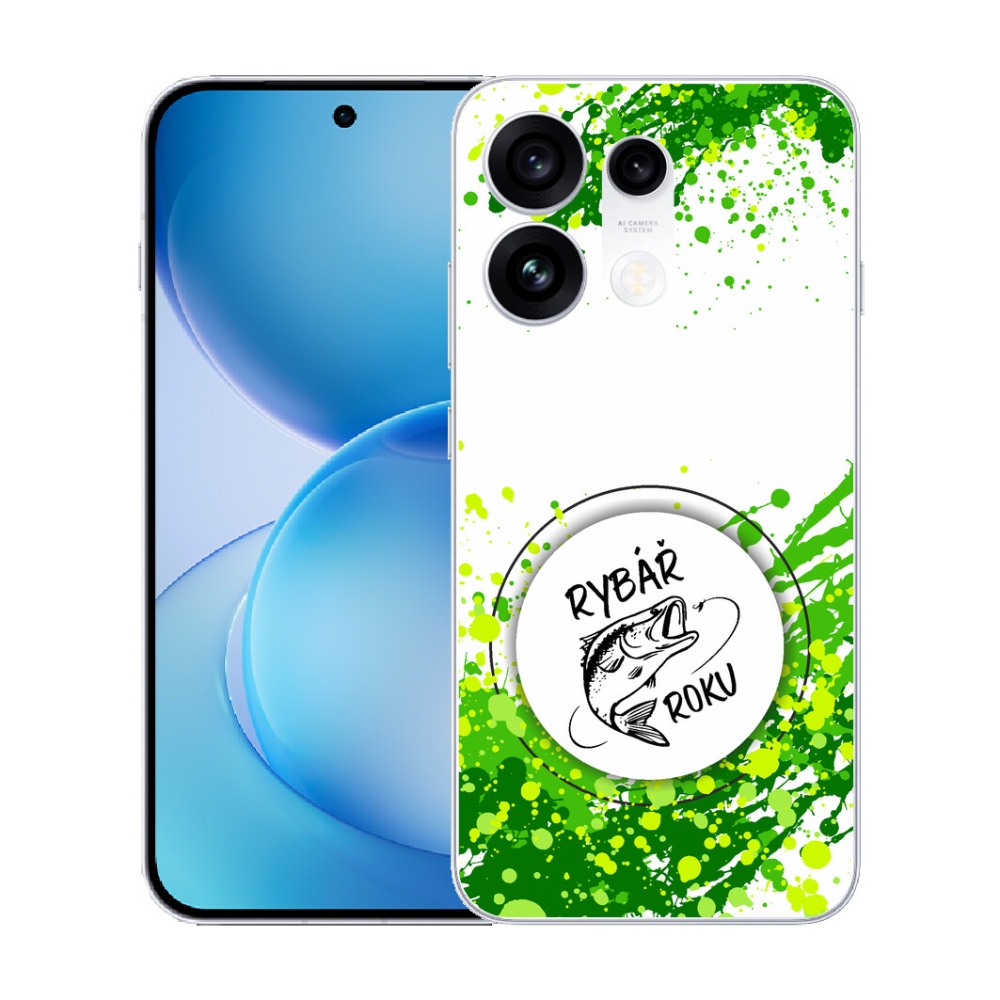 Gélový kryt mmCase na Oppo Reno 16 Pro 5G - rybár roka biele pozadie