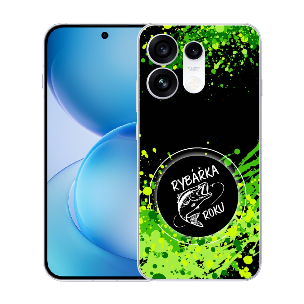 Gélový kryt mmCase na Oppo Reno 16 Pro 5G - rybárka roku čierne pozadie