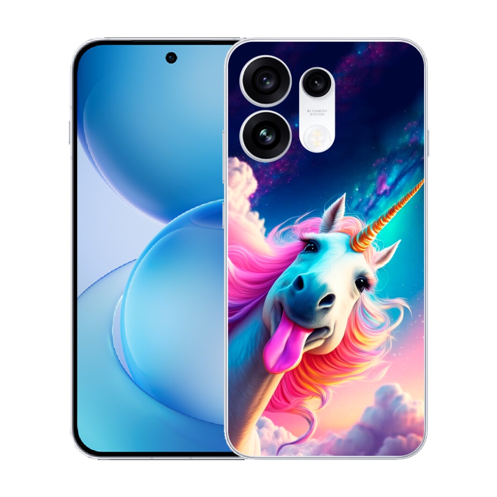 Gélový kryt mmCase na Oppo Reno 16 Pro 5G - šialený jednorožec