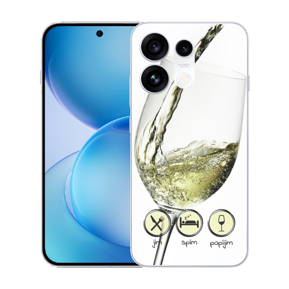 Gélový kryt mmCase na Oppo Reno 16 Pro 5G - pohár vína bielej