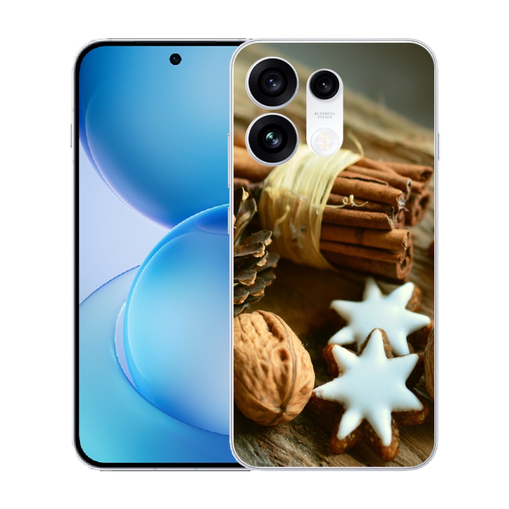 Gélový kryt mmCase na Oppo Reno 16 Pro 5G - škorica a perníčky