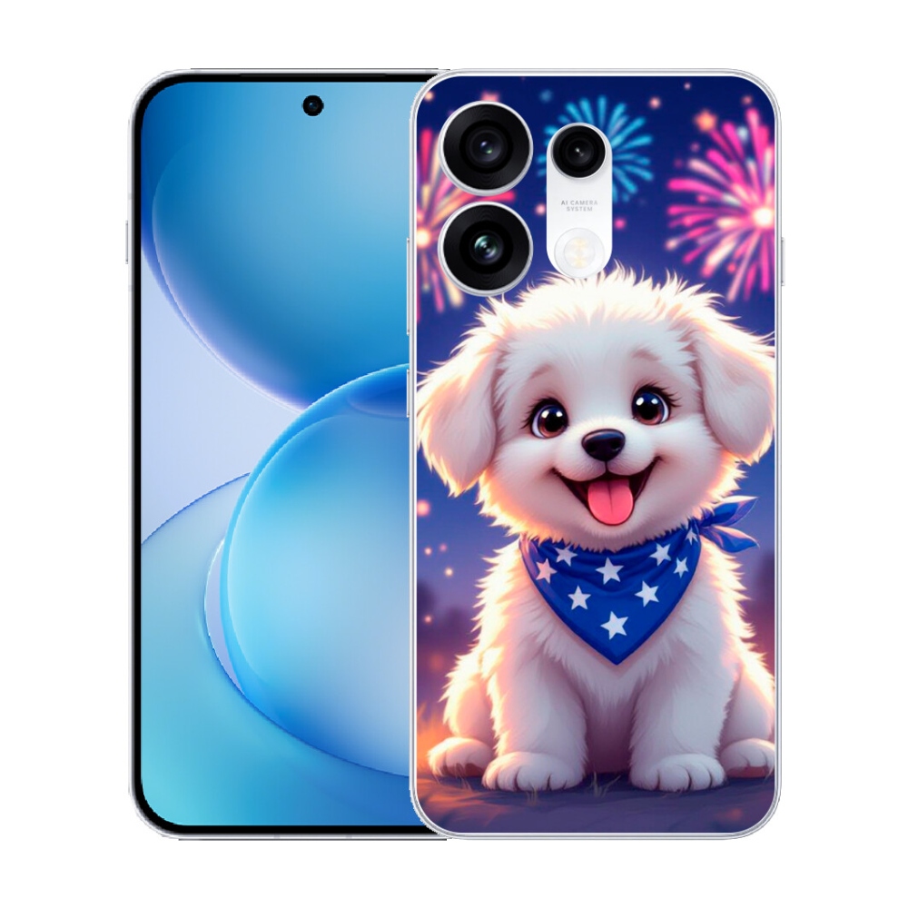 Gélový kryt mmCase na Oppo Reno 16 Pro 5G - slávnostné šteňa