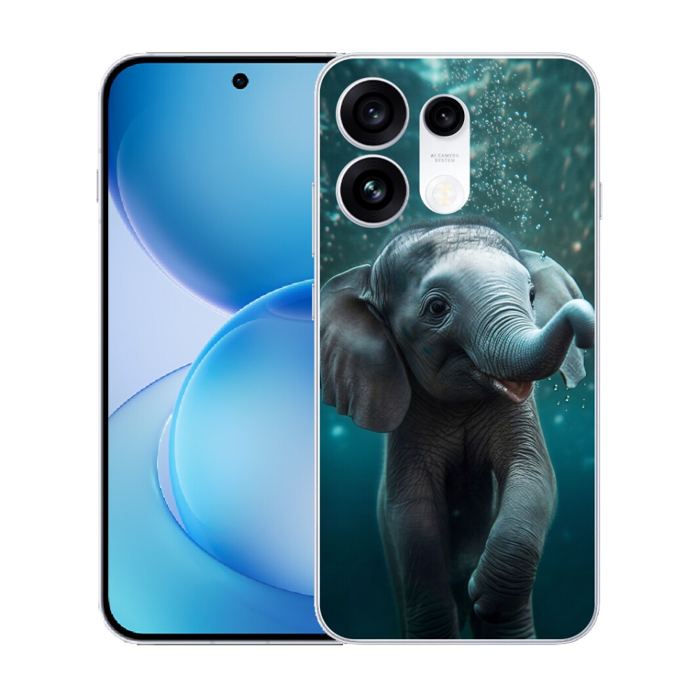 Gélový kryt mmCase na Oppo Reno 16 Pro 5G - sloník pod vodou