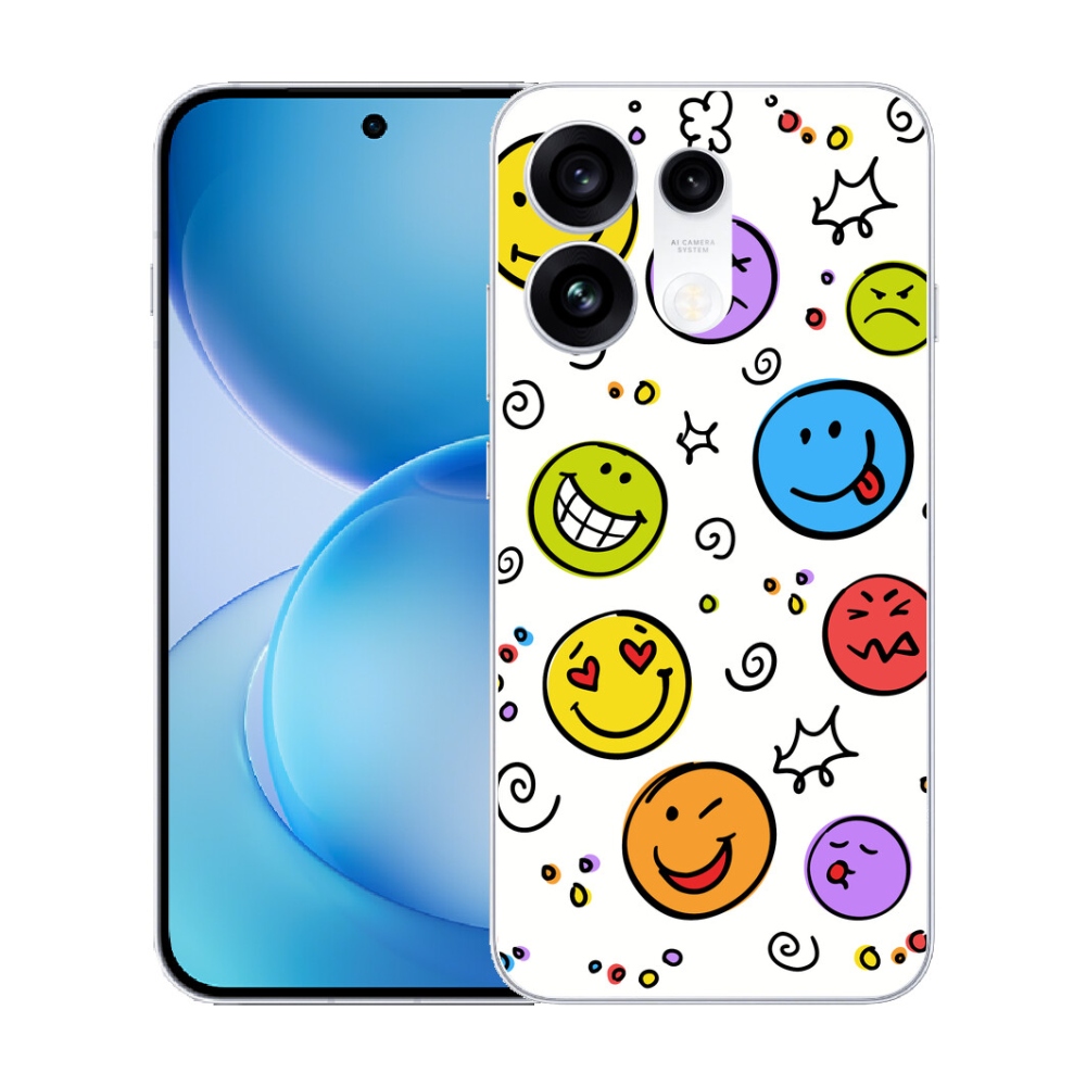 Gélový kryt mmCase na Oppo Reno 16 Pro 5G - smajlíci