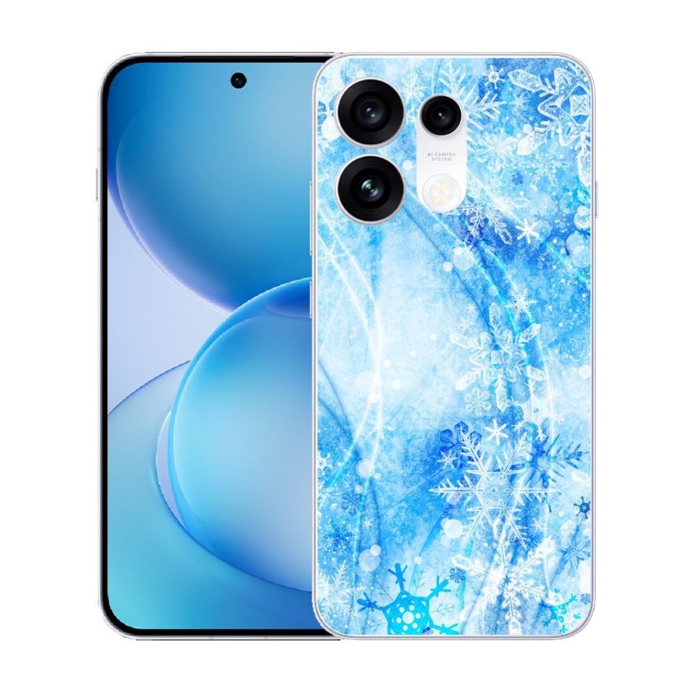 Gélový kryt mmCase na Oppo Reno 16 Pro 5G - snehové vločky