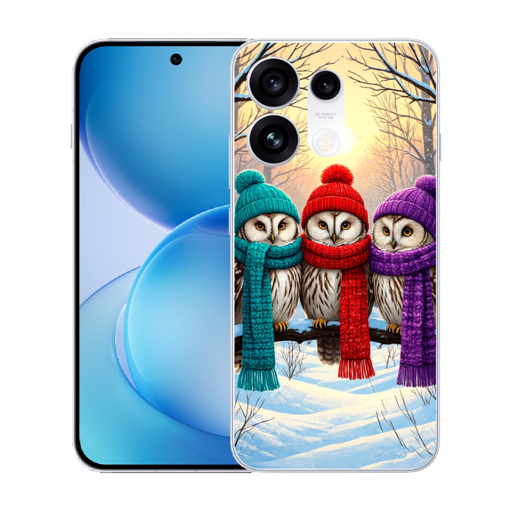 Gélový kryt mmCase na Oppo Reno 16 Pro 5G - soví priatelia