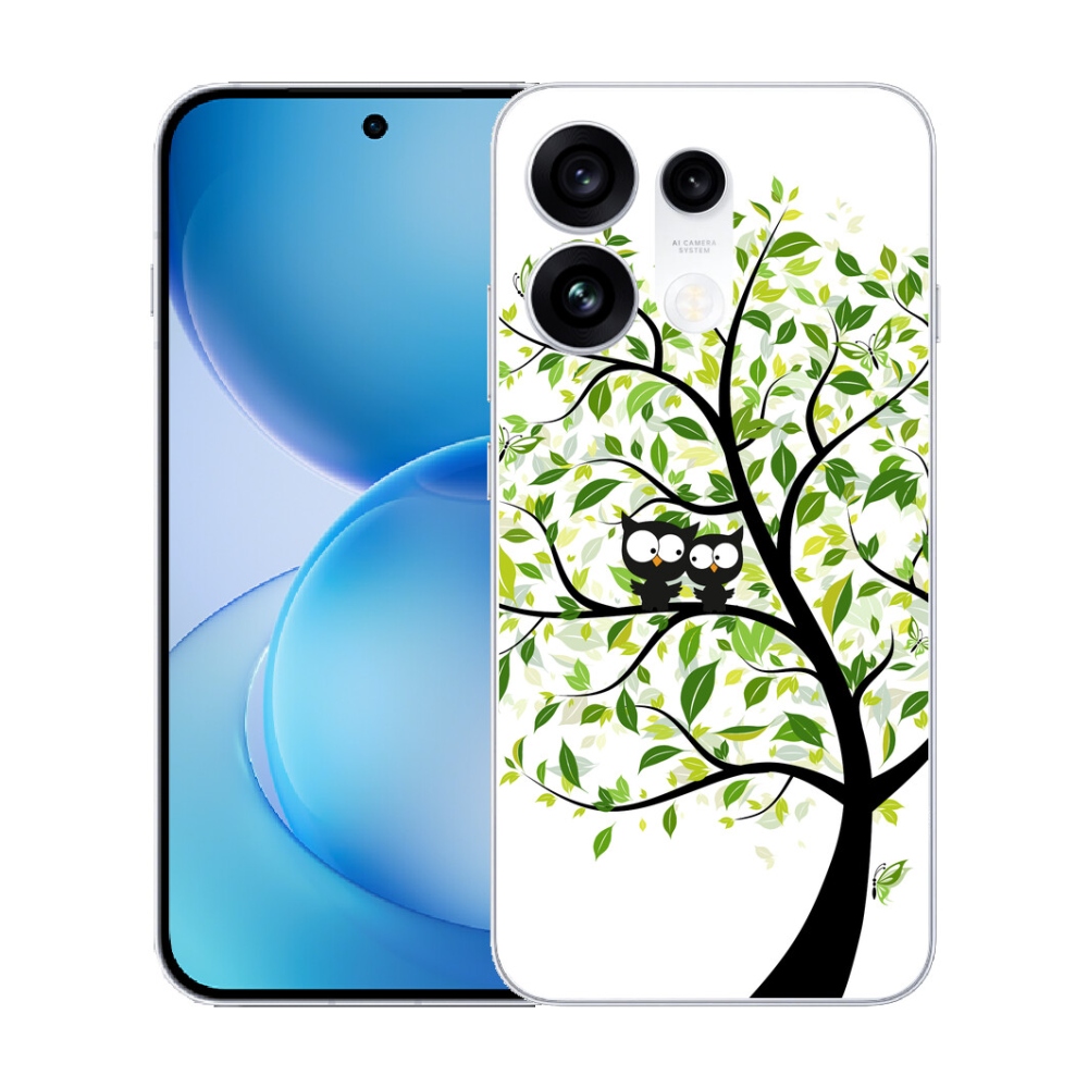 Gélový kryt mmCase na Oppo Reno 16 Pro 5G - malej sovy na strome