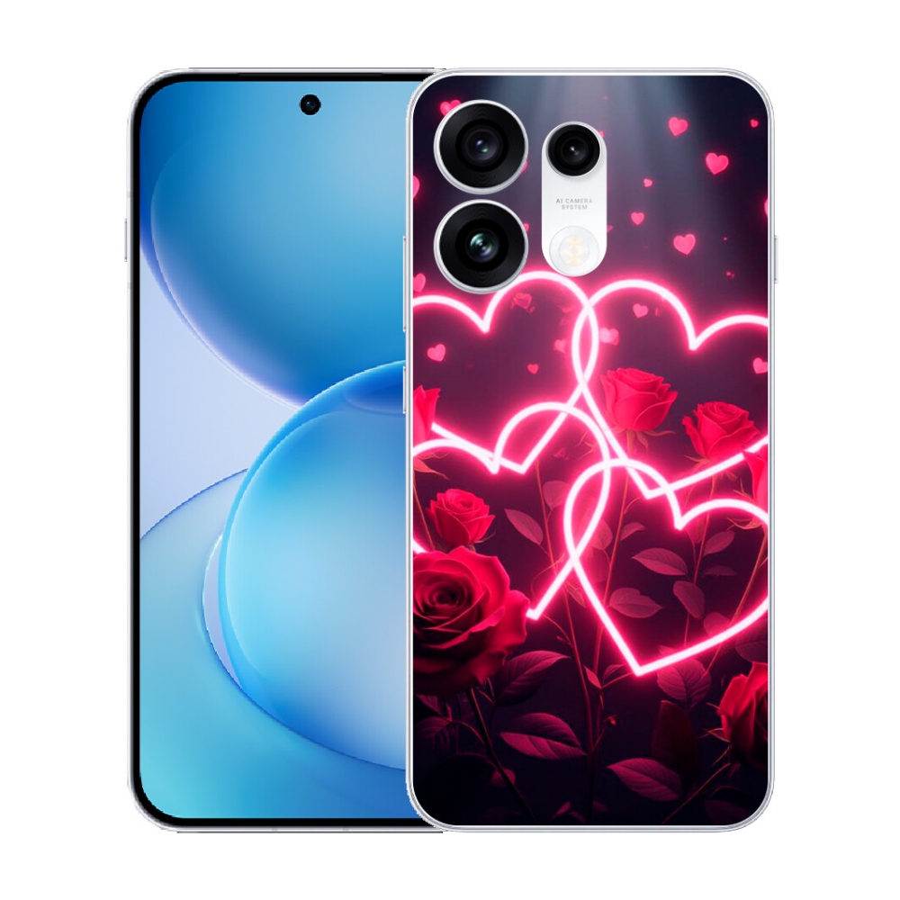 Gélový kryt mmCase na Oppo Reno 16 Pro 5G - srdce lásky