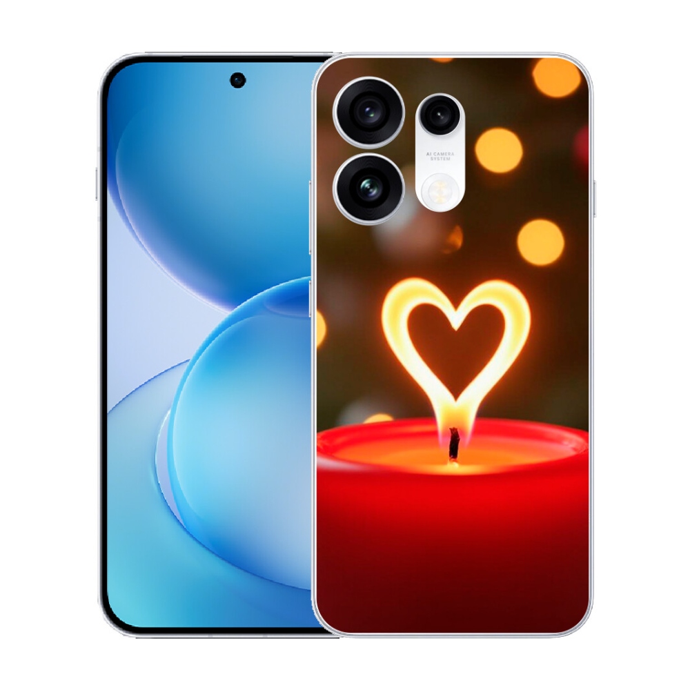 Gélový kryt mmCase na Oppo Reno 16 Pro 5G - srdce z plameňa