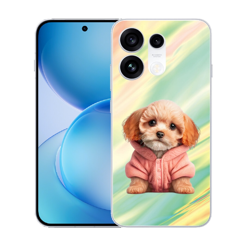 Gélový kryt mmCase na Oppo Reno 16 Pro 5G - šteňa vo svetri