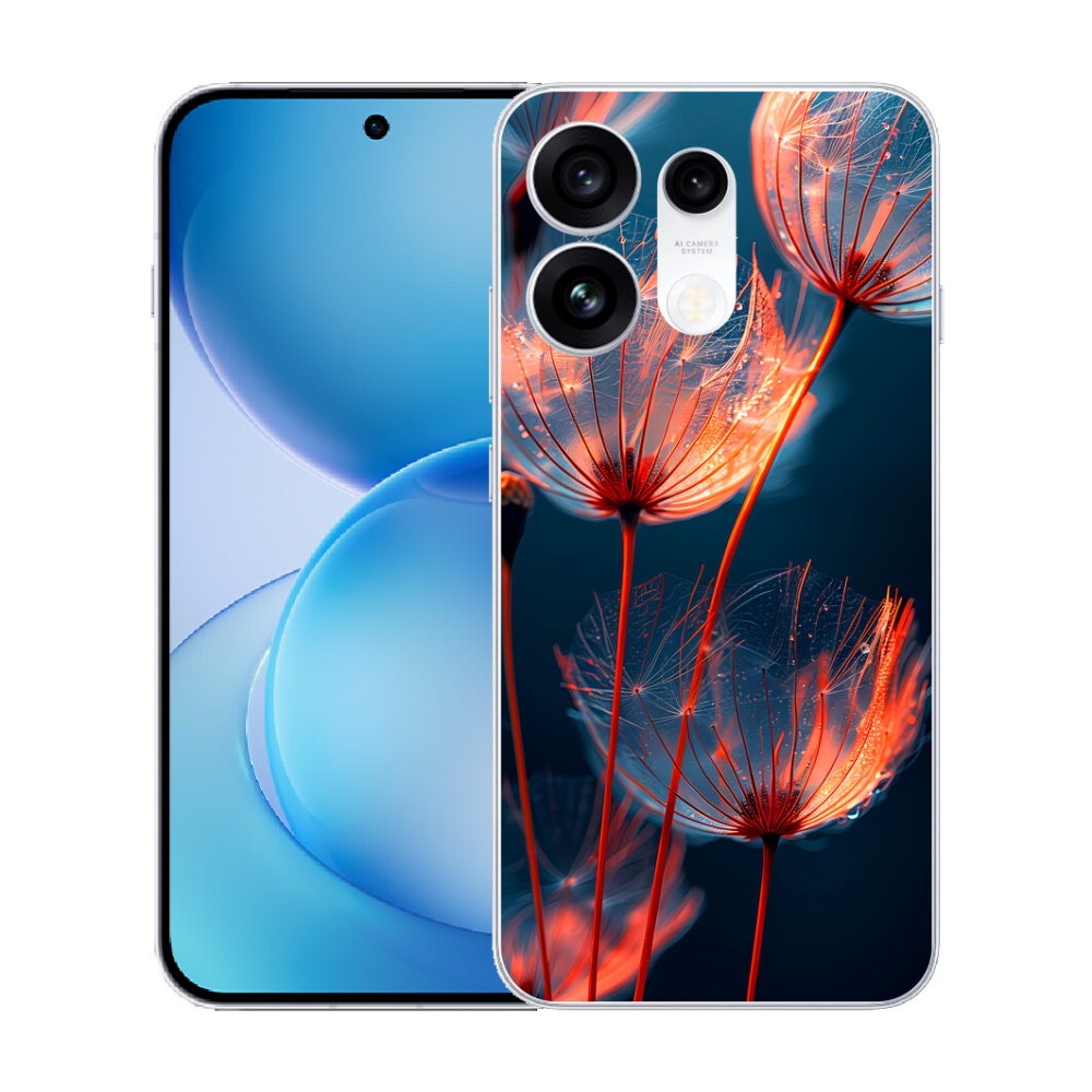 Gélový kryt mmCase na Oppo Reno 16 Pro 5G - svetielkujúce páperie