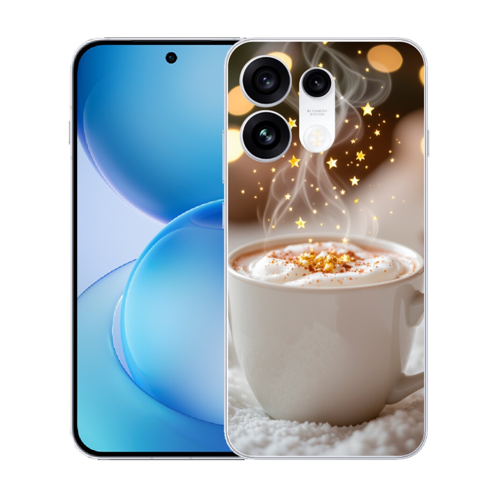 Gélový kryt mmCase na Oppo Reno 16 Pro 5G - vianočný horúci nápoj