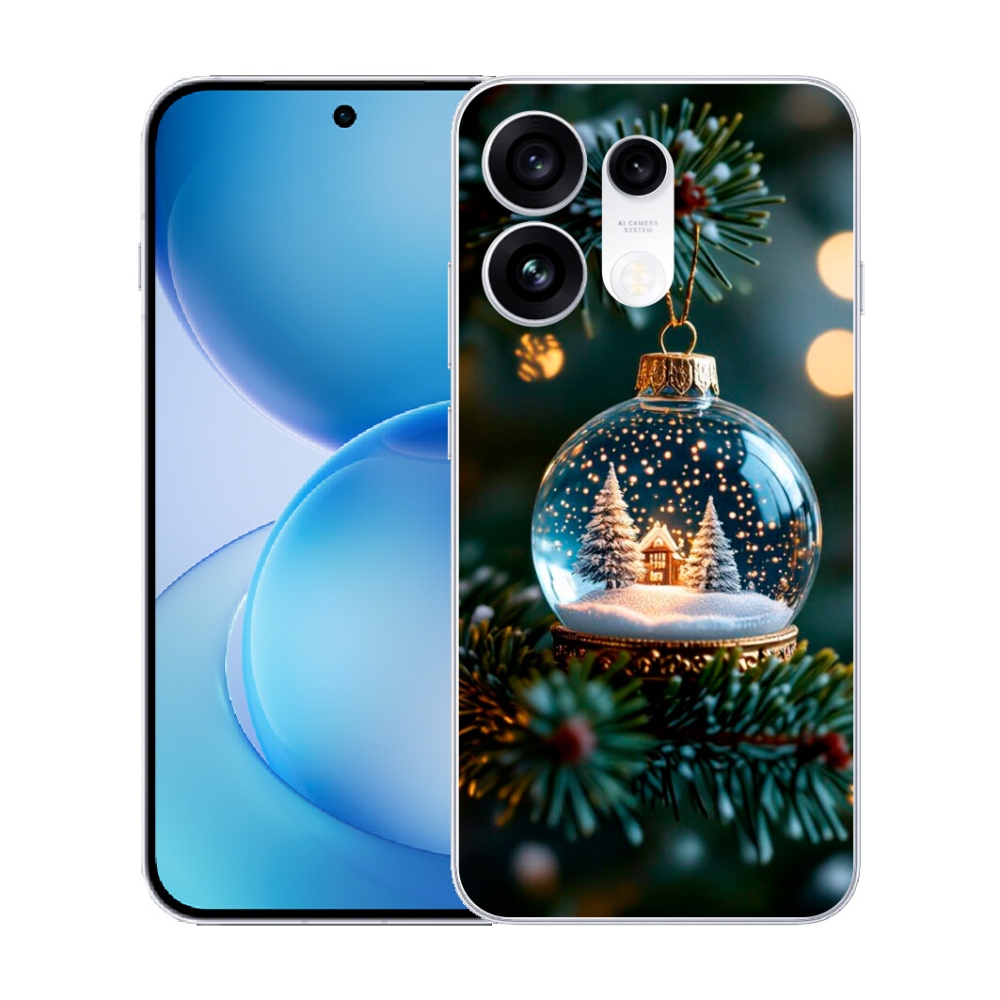 Gélový kryt mmCase na Oppo Reno 16 Pro 5G - vianočné gule 2