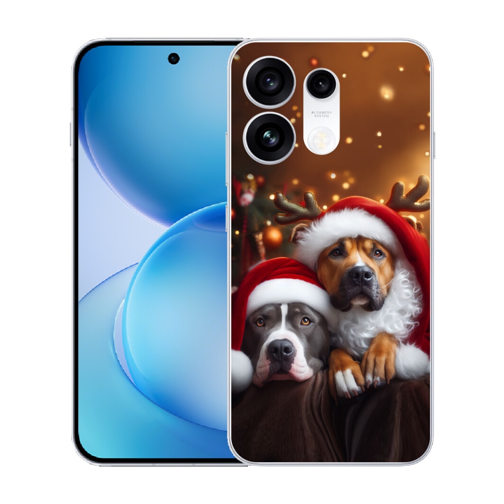 Gélový kryt mmCase na Oppo Reno 16 Pro 5G - vianočné psy